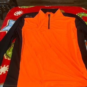 Orange and Black Quarter-Zip Pullover